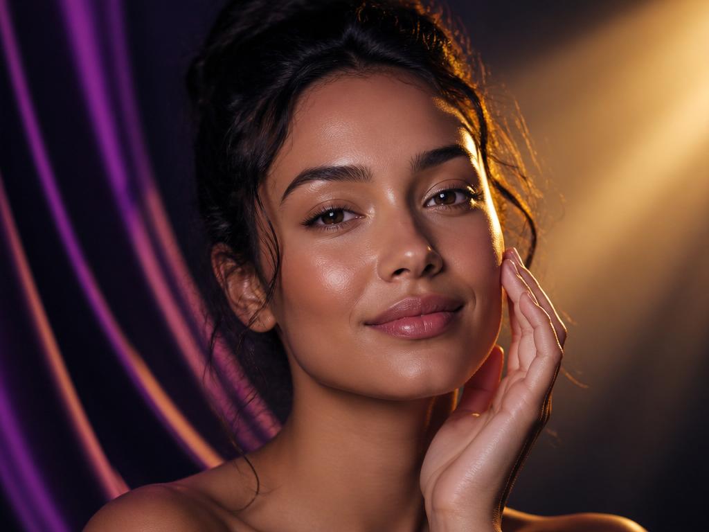 Healthy woman with radiant skin and a confident smile